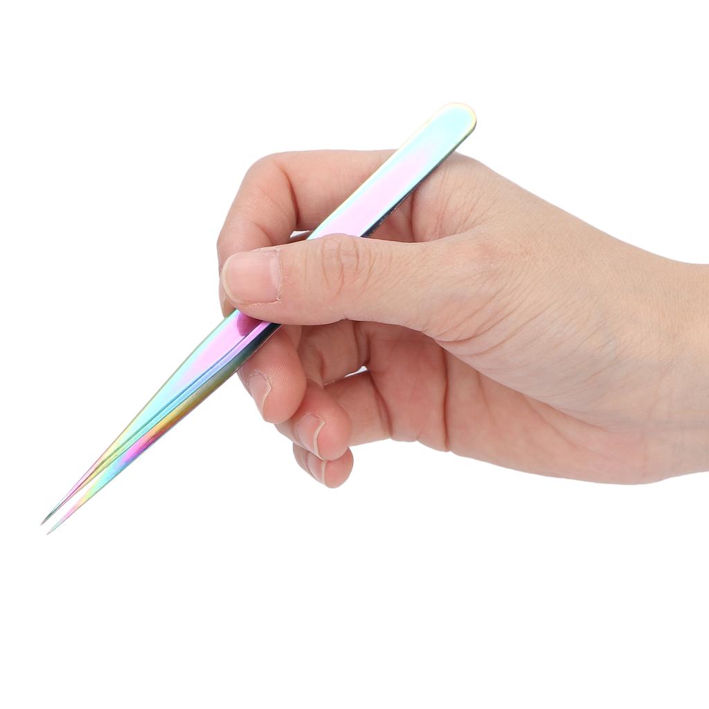 Профессиональный пинцет для нейл-арта из нержавеющей стали с острым кончиком для наращивания ресниц