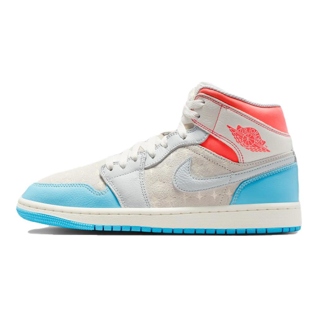 Jordan Air Jordan 1 Support Mid top Vintage Basketball Shoes Women's White Blue IM7420-133