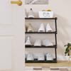 Z-shaped 4 Layer Shoe Organizer Space Saving Shoe Rack For Wall Corner Stackable Shelf Adjustable Saving Cabinet Storage Shelf