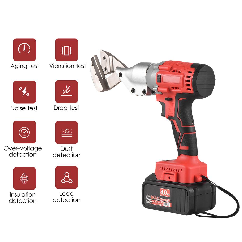 21V Brushless Mini Cordless Tin Snips Scissor 4.0Ah Rechargeable Li-ion Battery Electric Scissors