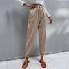 Осенние и зимние женские брюки, повседневные эластичные брюки, хлопковые и льняные пригородные брюки Harlan, маленькие брюки