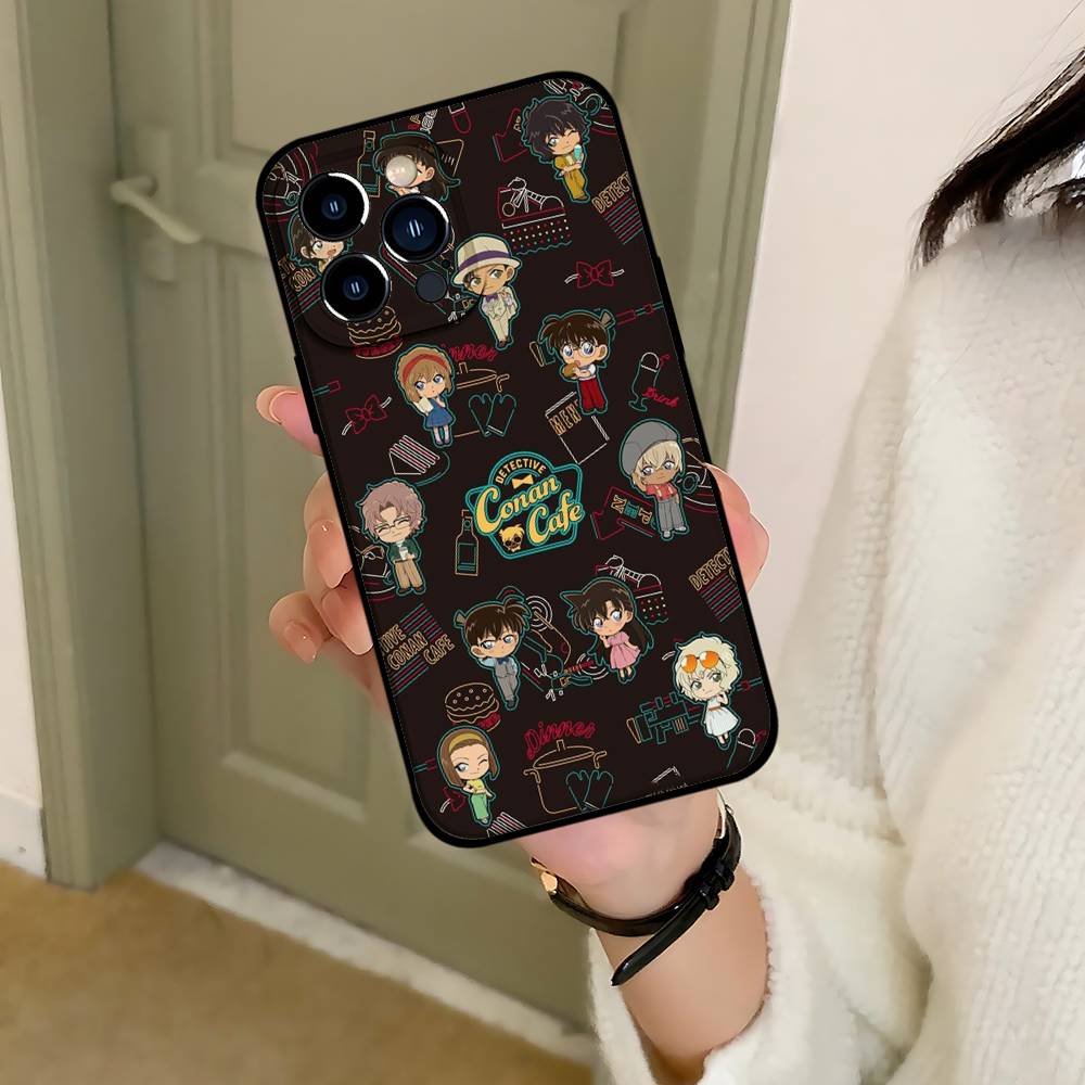 Чехол для телефона D-Detective C-Conan Для IPhone 1716 15 14 13 Pro Max 11 12 Mini X Xs XR Черный Силиконовый Чехол