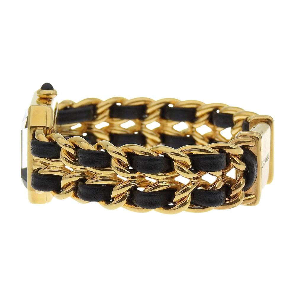 Chanel Часы Premiere S H0001 черный циферблат Позолоченные/кожаные Кварцевые Аналоговый дисплей Женские Б/У