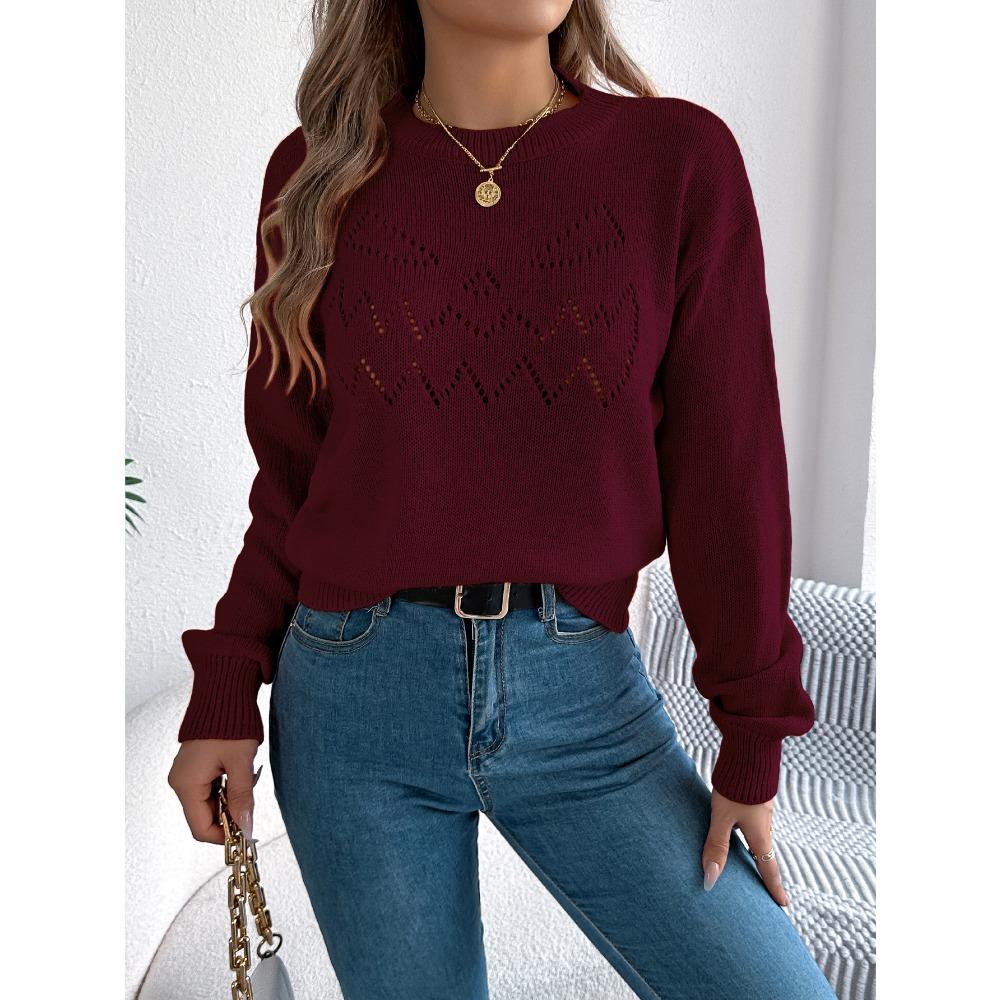 Женский вязаный свитер - Однотонный пуловер с рукавами-фонариками на шнуровке, Хэллоуин, женский топ