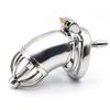 Caged Bird Stainless Steel Chastity Device with Guide Tube and Curved Ring A278-2