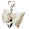 Elegant Bowknot Charm Keychain Elegant Heart and Bowknot Keyring with Accent Handbag Decoration for Women Girls