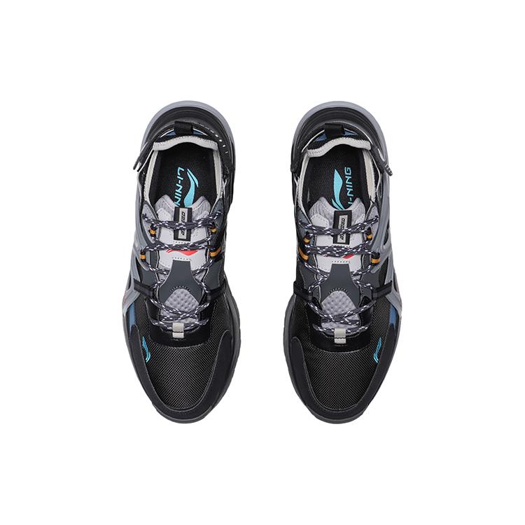 Li Ning Transcend Амортизация Скользкие Устойчивые к истиранию Низкие Беговые кроссовки Мужские Черный Серый Синий AGLQ111-4