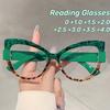 Oversize Cat Eye Reading Glasses Color Blocking Design Green Glasse Leopard Print Presbyopia Eyeglasses Line Adorn Gradient