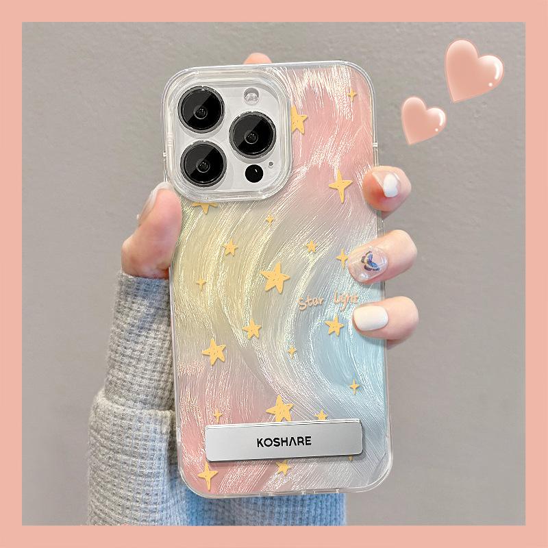 Подходит для Apple 15 Чехол для мобильного телефона Iphone14 Smudged Star Bracket 13pm Feather Yarn 12 Laser 11 Full-inclusive Advanced