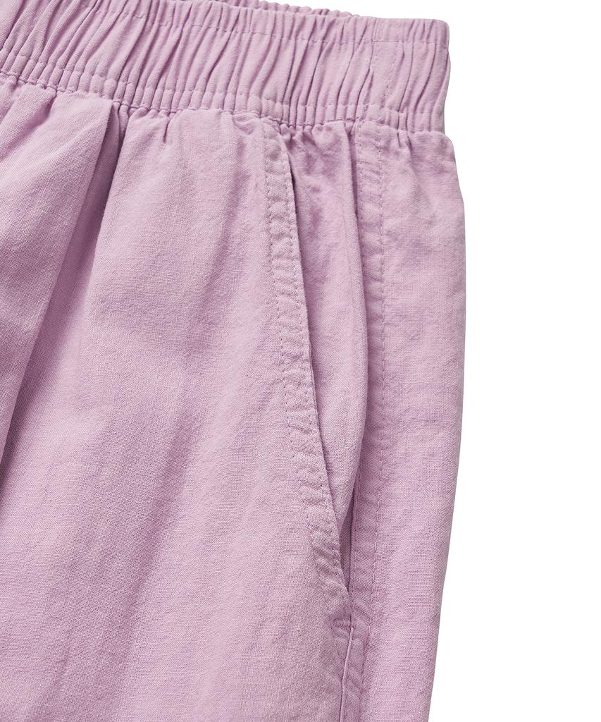 COTTON BELL Linen Elastic Waist Pants - Lavender