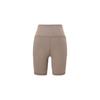 Solid Color High Waist Slim Fit Sports Shorts Women Shorts Gray Brown 1382521-200