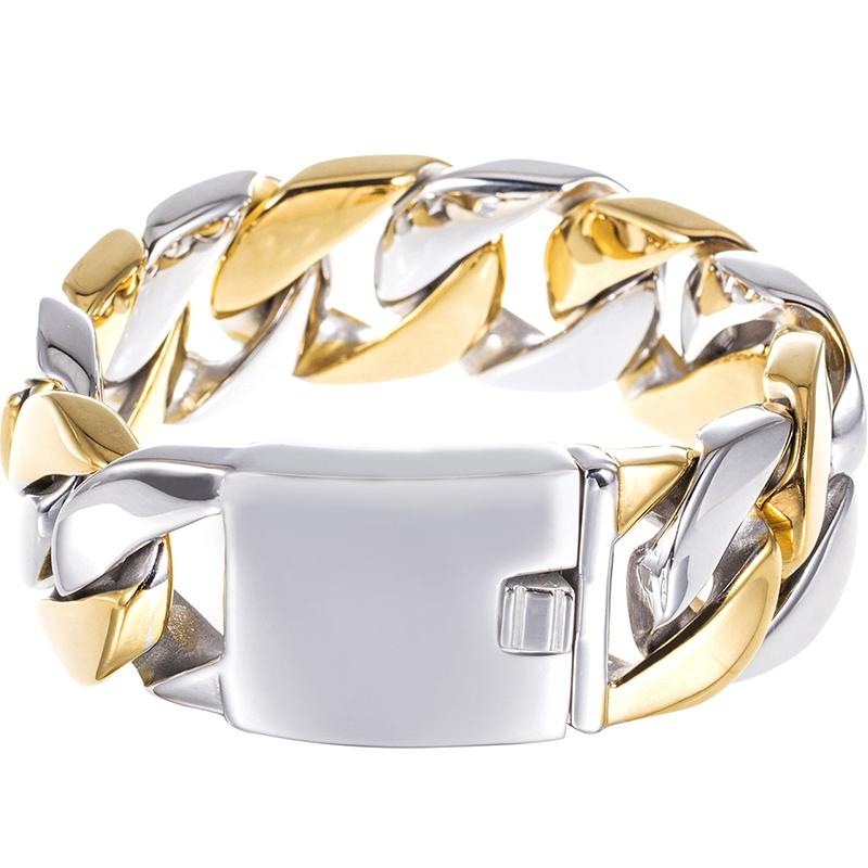 Массивная цепочка с панцирными звеньями шириной 25 мм, мужские браслеты и браслеты из нержавеющей стали 316L, ремешок на руку, мужские браслеты на руку