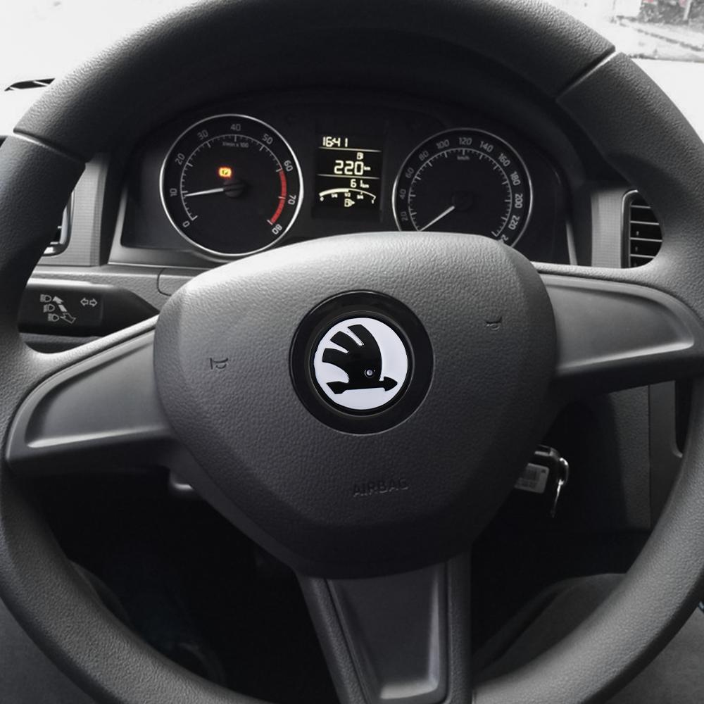 HLLQ9 Car ABS Interior Steering Wheel Decoration Ring Trim Cover Sticker For Skoda S Kodiaq Fabia Kamiq Karoq Octavia 3 A7 Rapid Scala