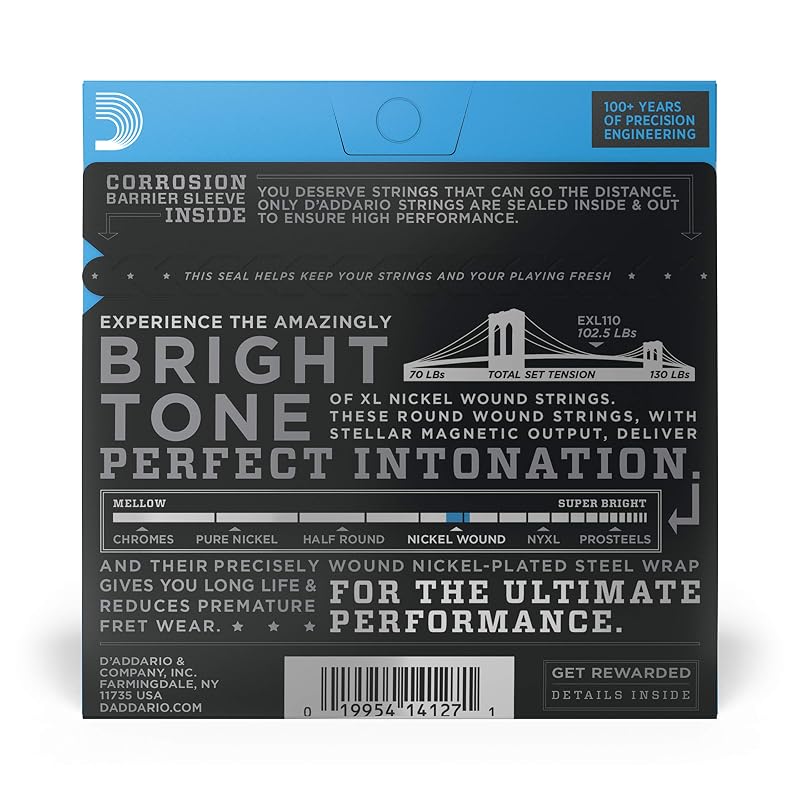 Струны для электрогитары D'Addario XL Nickel .010-.046 Regular Light EXL110 [Оригинальный продукт для внутреннего рынка]