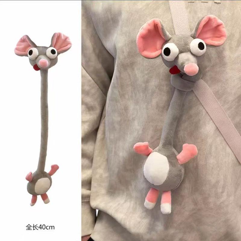 Long Neck Evil Sausage Dog & Chihuahua Plush Keychain Pendant Cute Stuffed Animal Doll for Machine Gift