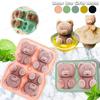 Cute Teddy Bear Ice Cube Tray Flexible Food Grade Silicone Ice Cube Mold Ice Trays For Freezer