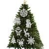 24pcs Creative Christmas Decoration Tags Silver Hanging Ornament Christmas Tree Pendant  New Year