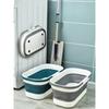Easy Hold Mop Bucket Foldable Laundry Basket with Wheel Folding Best Water Basin Home Item for Washing Fishing Camping Basin