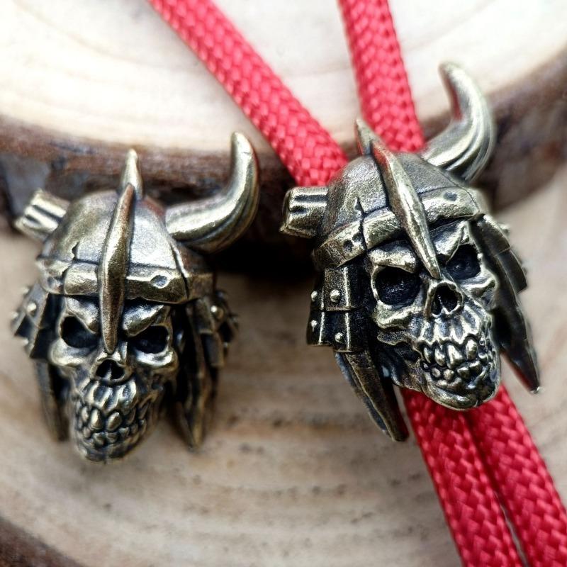 Голова Черепа Солдат Латунные Бусины для Ножа EDC DIY Плетеные Браслеты из Паракорда Брелок Брелоки Аксессуары Туристический Инструмент Шармы