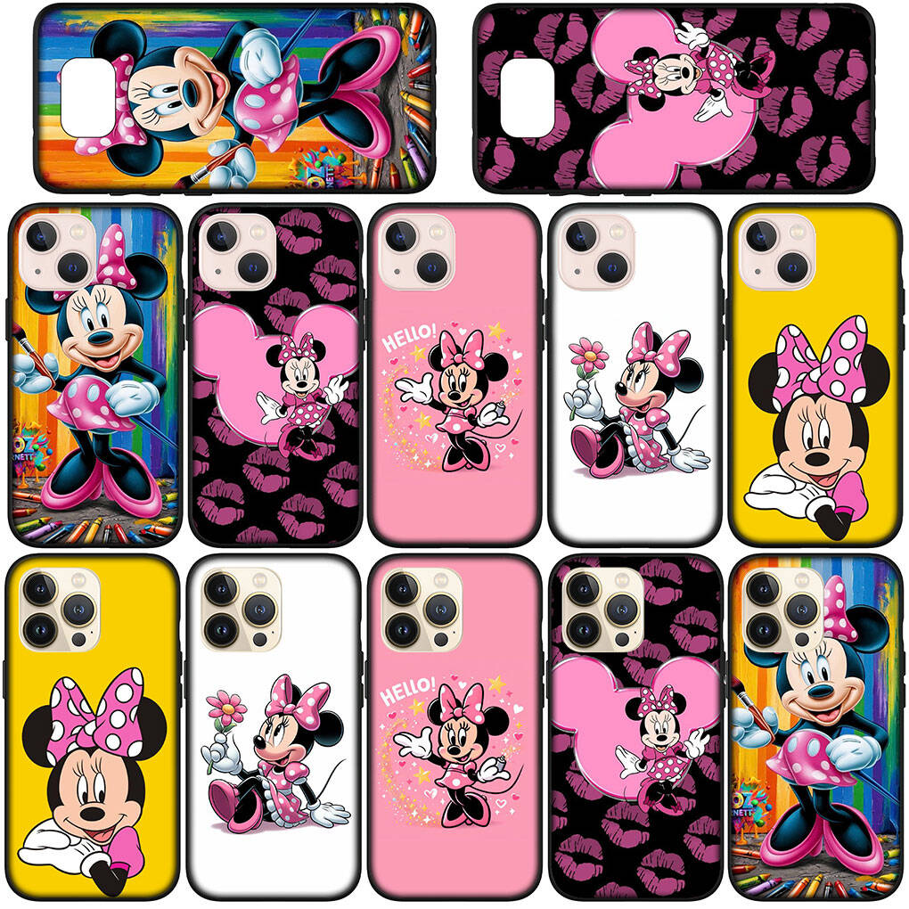 for Samsung Galaxy S25 S24 S23 iPhone 17 16 15 Xiaomi Redmi Note 14 13 12 Plus Pro Max XR A57 Phone Case Anime Minnie Comics Mouse OPPO Huawei Cover