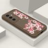 Мягкий чехол для телефона из ТПУ с розовым цветочным принтом для Samsung S25 Plus S24 FE S23 Ultra S22 A56 A16 A15 A55 A36 A06 A05 A35 A34, противоударный матовый чехол-бампер