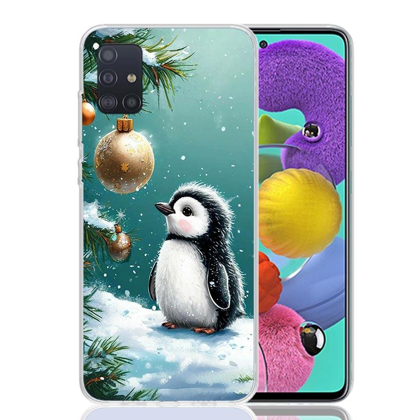 Christmas Penguin Phone Case for Samsung Galaxy A52 A51 A50S A12 A22 A32 A72 A10S A30S A31 A71 Note 20 Ultra 10 Plus S10 Galaxy