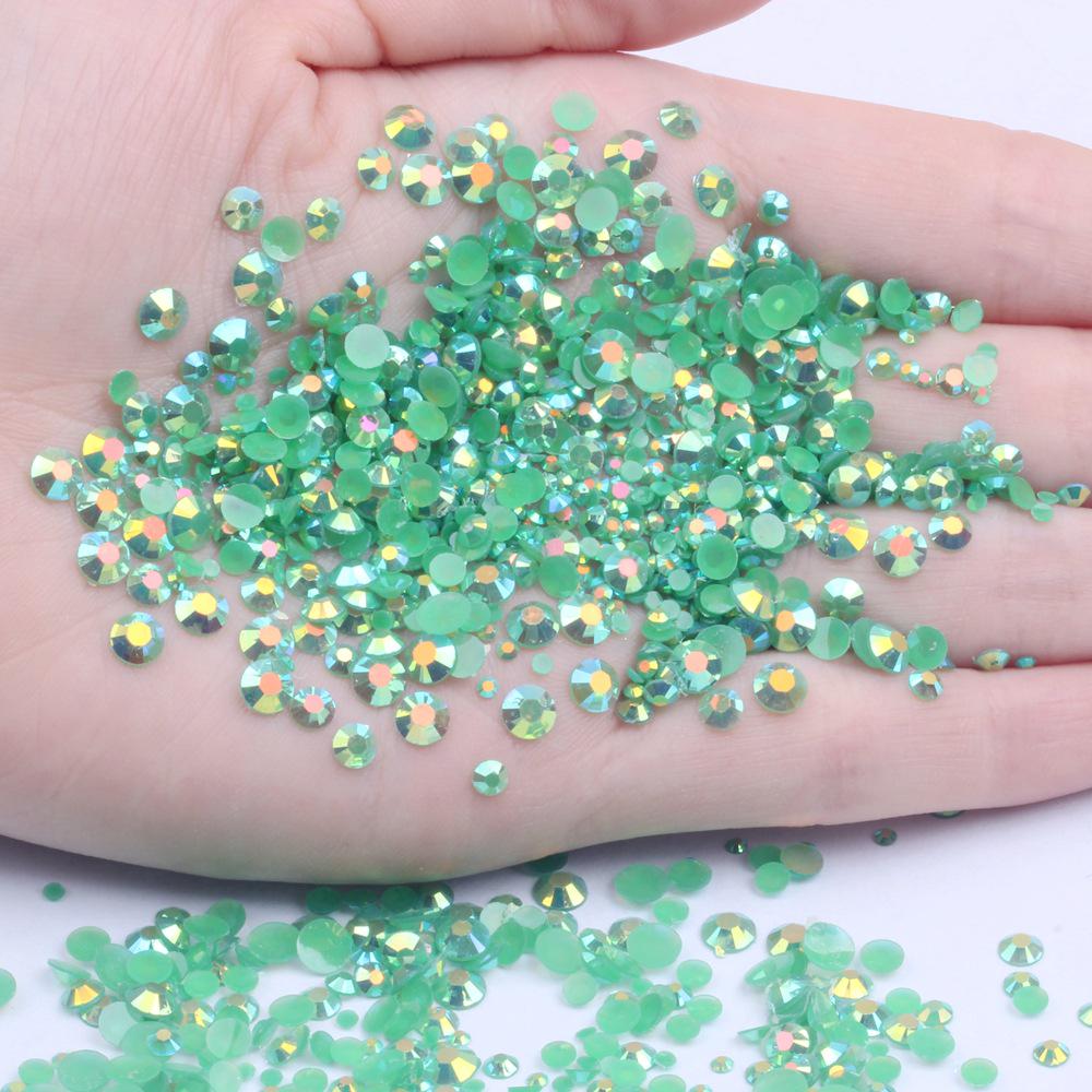 Multi-Color AB Jelly Resin Rhinestones, 2-6mm, 1000 Pcs, Flat Back for Nail Art