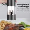 1/2 шт. электрическая мельница для специй, прозрачная видимая светодиодная регулируемая портативная USB перезаряжаемая беспроводная автоматическая соль, перец, приправа, шлифовальный инструмент