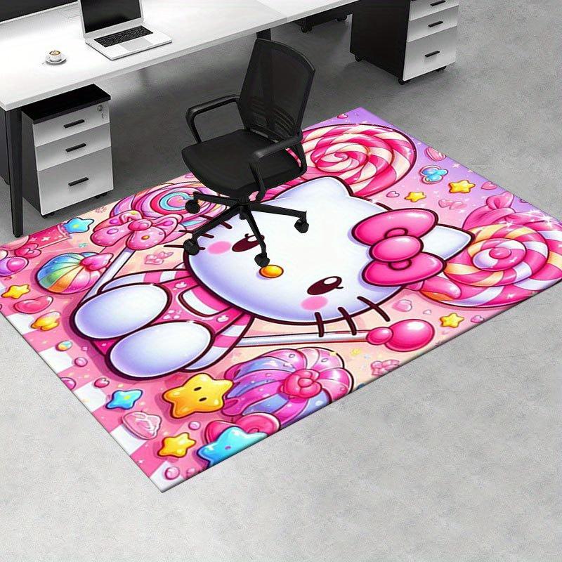 1 шт. Sanrio Hello Kitty Ковер для офиса с принтом русалки Прямоугольный коврик под стол, Идеальный декор для гостиной, спальни, кухни, Нескользящий пол