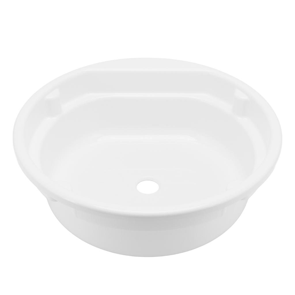 Раковина-чаша для ванной комнаты RV 430x140мм Круглая Белая для мытья рук Акриловая Большая вместимость для автодома, каравана