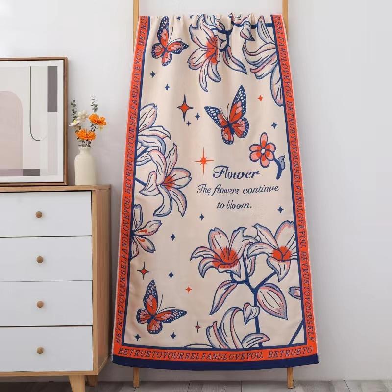 Soft Gauze Wrap 80x160cm Tassel Bath Towel Not Easy To Shed Water Absorbent Quickdrying Beach Towel