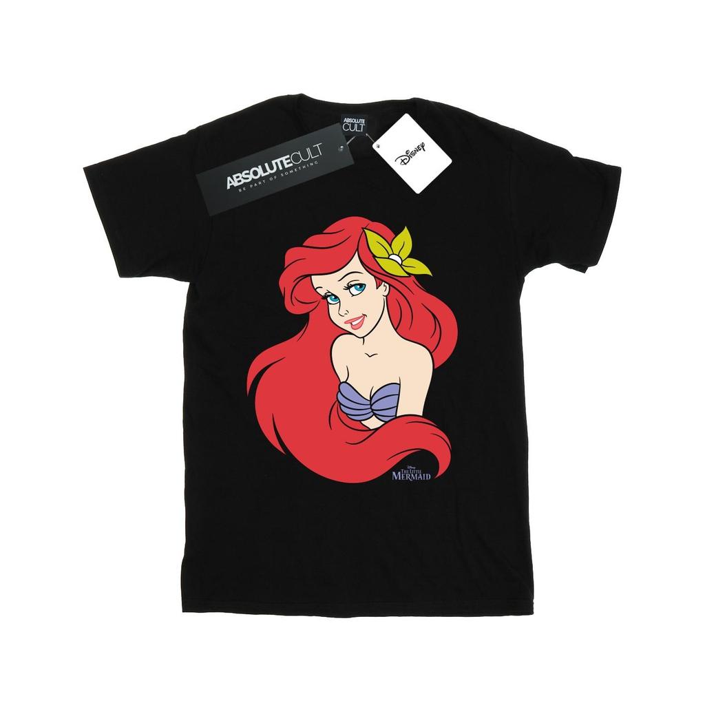 Disney Womens/Ladies The Little Mermaid Close Up Cotton Boyfriend T-Shirt