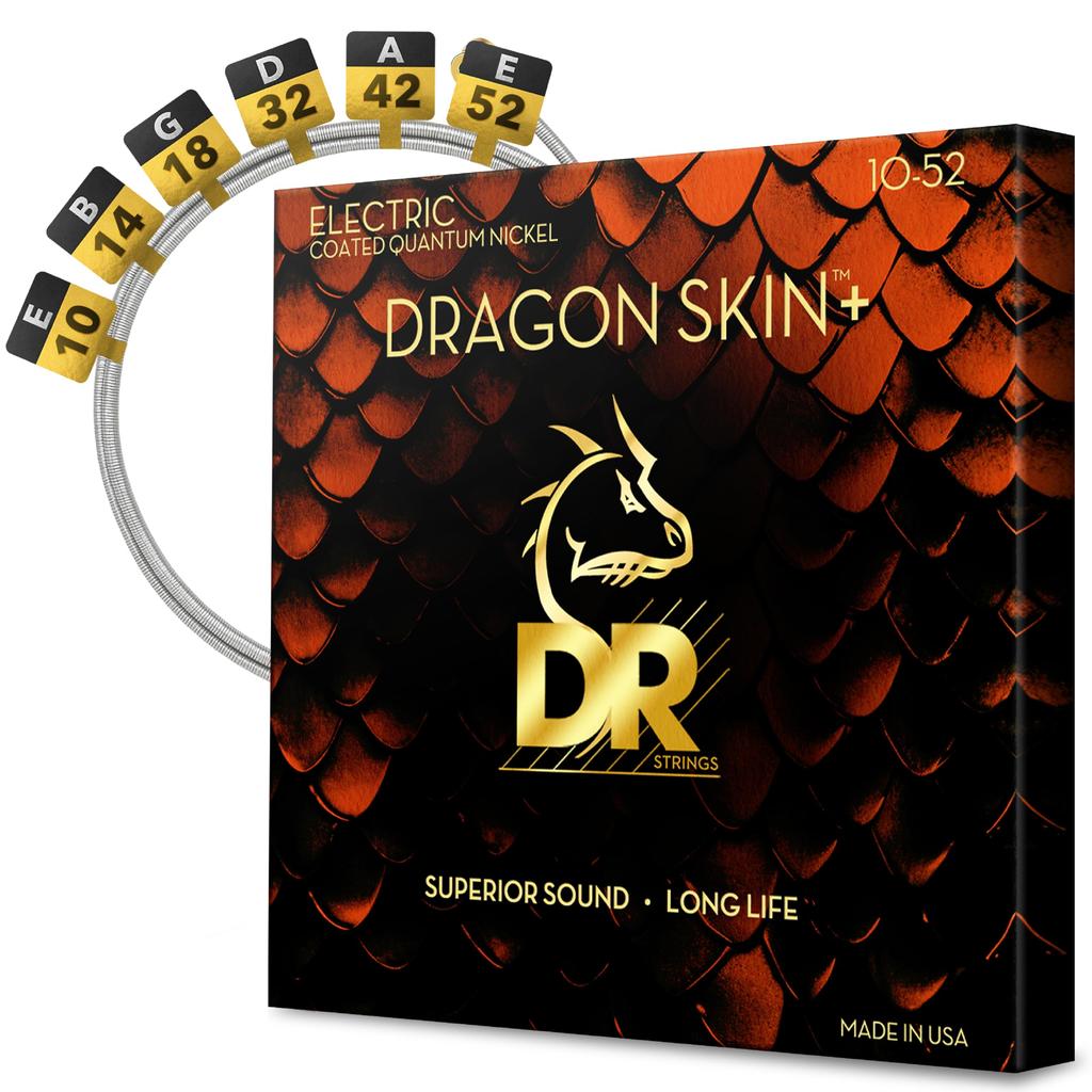 Струны для электрогитары DR Strings DRAGON с обмоткой Quantum Nickel (ДР) SKIN+ (DEQ-10/52)