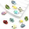 2pcs Hand-Paint Ceramic Porcelain Fish Beads Charm Loose Spacer Beads for Necklace Earring Bracelet DIY Jewelry Craft Making