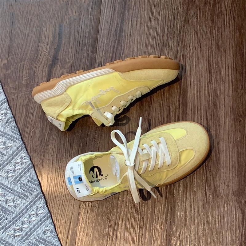 Балетная гибкая серия немецких тренировочных туфель осень маленькие белые туфли на мягкой подошве дышащие туфли Форреста Гампа женская спортивная и повседневная парусиновая обувь