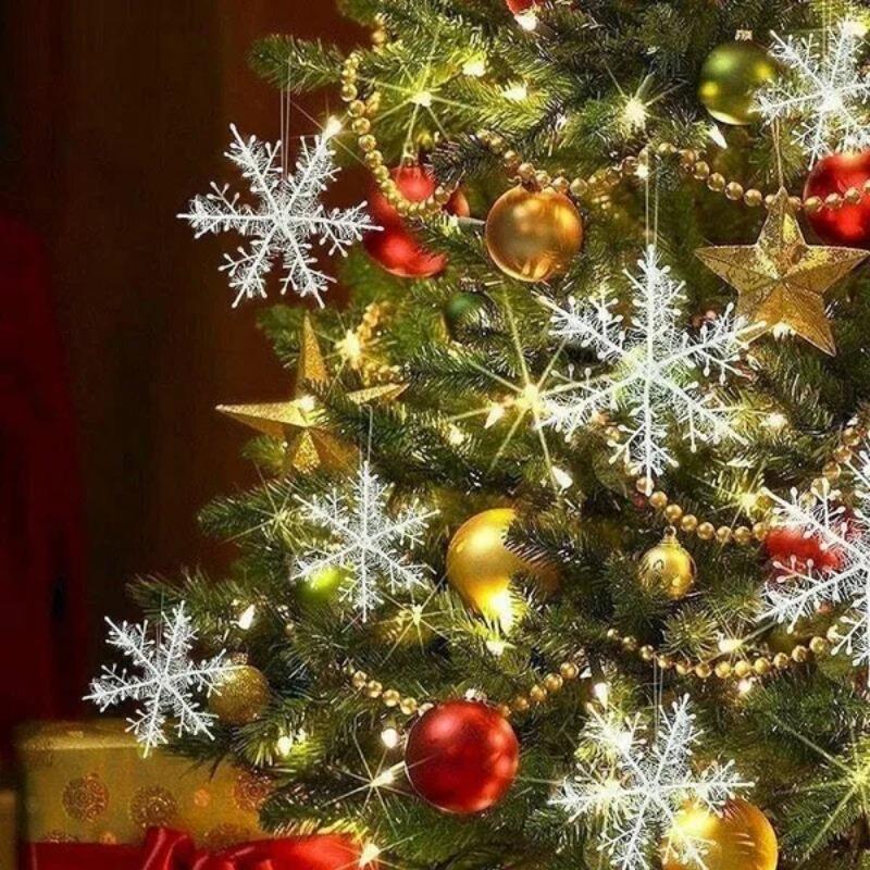 30 шт. Рождественские снежинки Украшения Navidad Домашний подвесной кулон Украшение для рождественской елки Зимний Рождество Новый год Товары для вечеринки