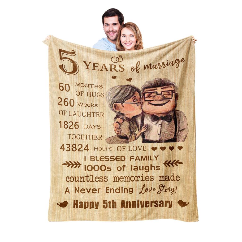 First Anniversary Blanket Flannel Soft Comfortable Home Blanket Warm Blanket Couple Couple Commemorative Gift