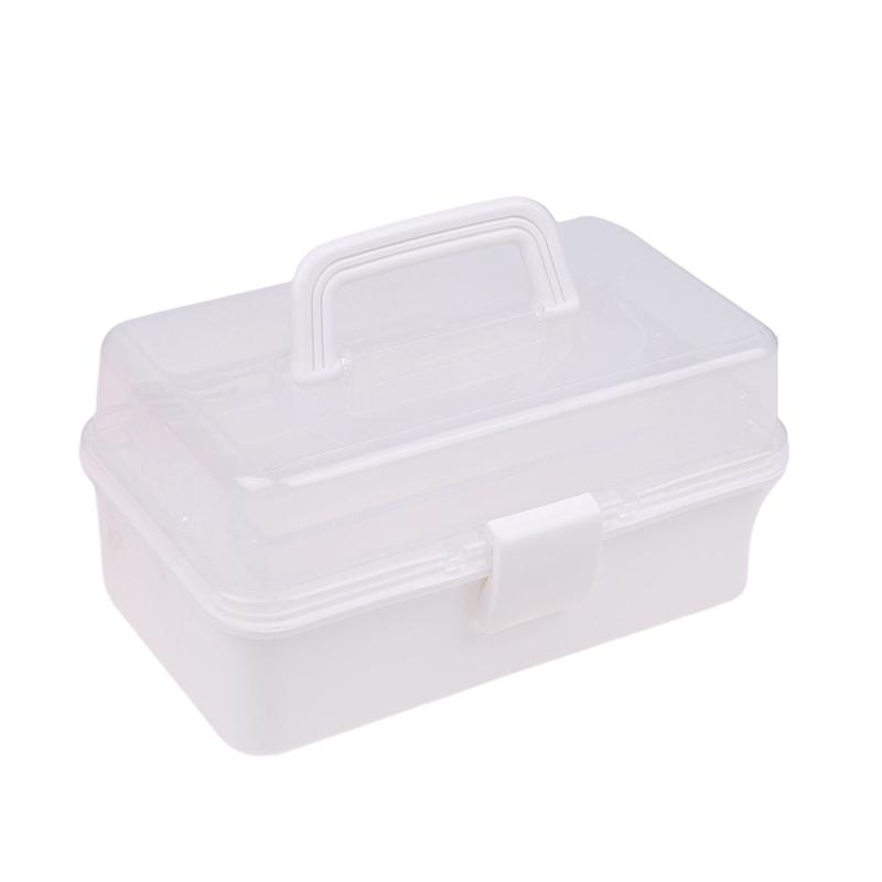 3 Layers Large Capacity Storage Box With Handle Foldable Plastic Portable Makeup Hairpin Organizer Nail Art Jewelry Box