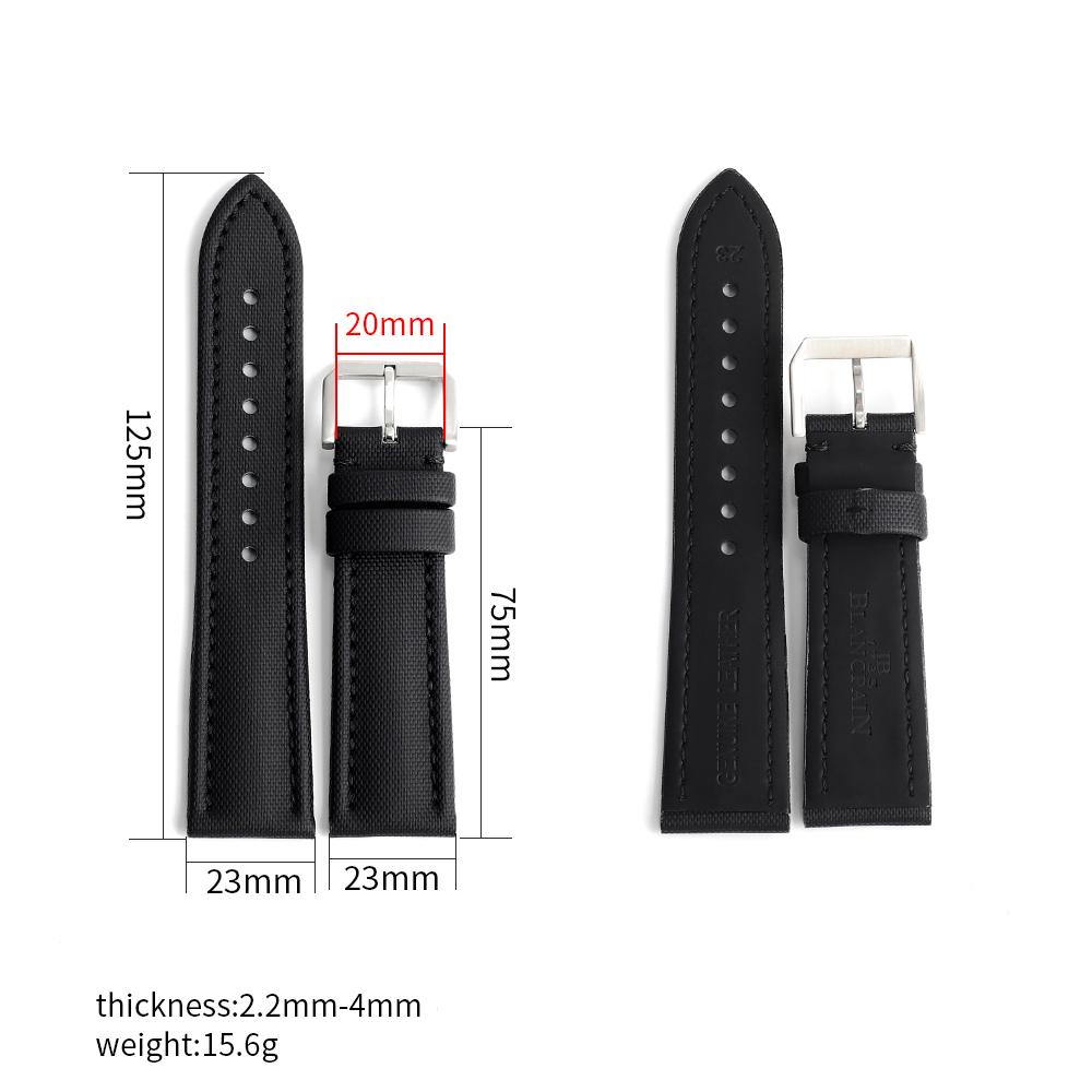 Ремешок для часов из коровьего нейлона для водонепроницаемой ткани Оксфорд, черный, синий, мужской кожаный ремешок для часов с металлической пряжкой 18-24 мм