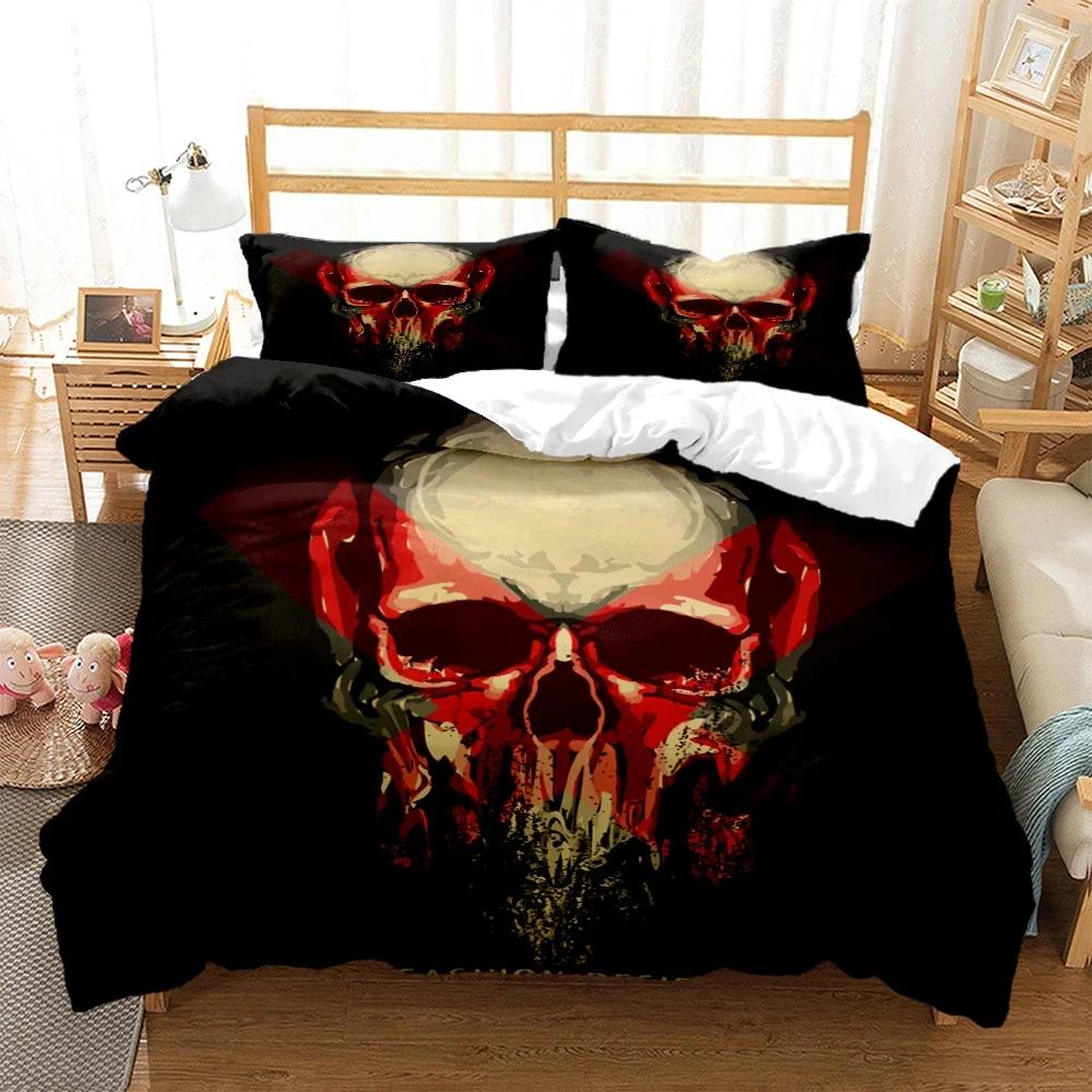 Mysterious black skeleton Digital Print Polyester Bedding Sets Child Kids Covers Boys Bed Linen Set for Teens  bed sheet set