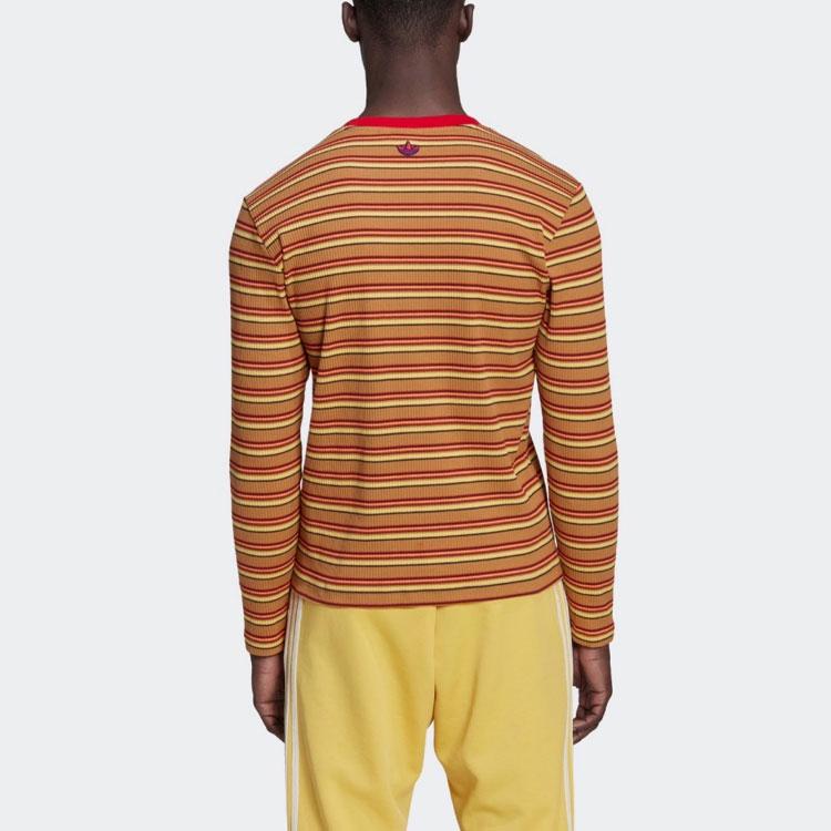 Adidas Вязаная футболка унисекс с длинными рукавами в полоску Originals x Wales Bonner Горчично-желтый HG6265
