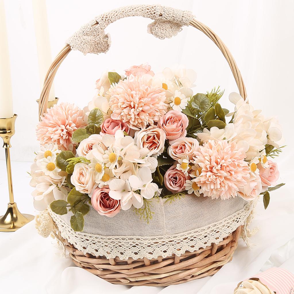 4 шт. поддельные гортензии розы искусственный шелковый букет ромашек осенние украшения для кухни, дома, сада, стола, центральные детали, декор