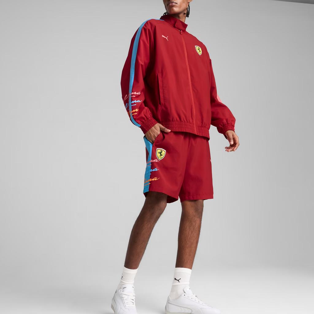 Puma Scuderia Ferrari T7 Miami Простая Свободная Удобная Куртка с Длинным Рукавом Мужские куртки Насыщенно-красный 633406-02