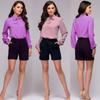 New Women's European & American Style Chiffon Blouse – Sexy Stand Collar, Tie Knot, Long Sleeve