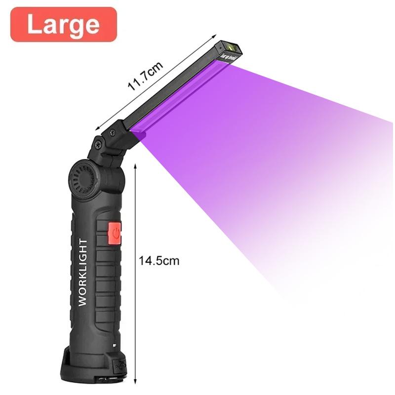 395nm UV Flashlight Black Light,USB Rechargeable Portable Mini Ultraviolet Torch for Pet Urine Stains Detection,Scorpion Hunting