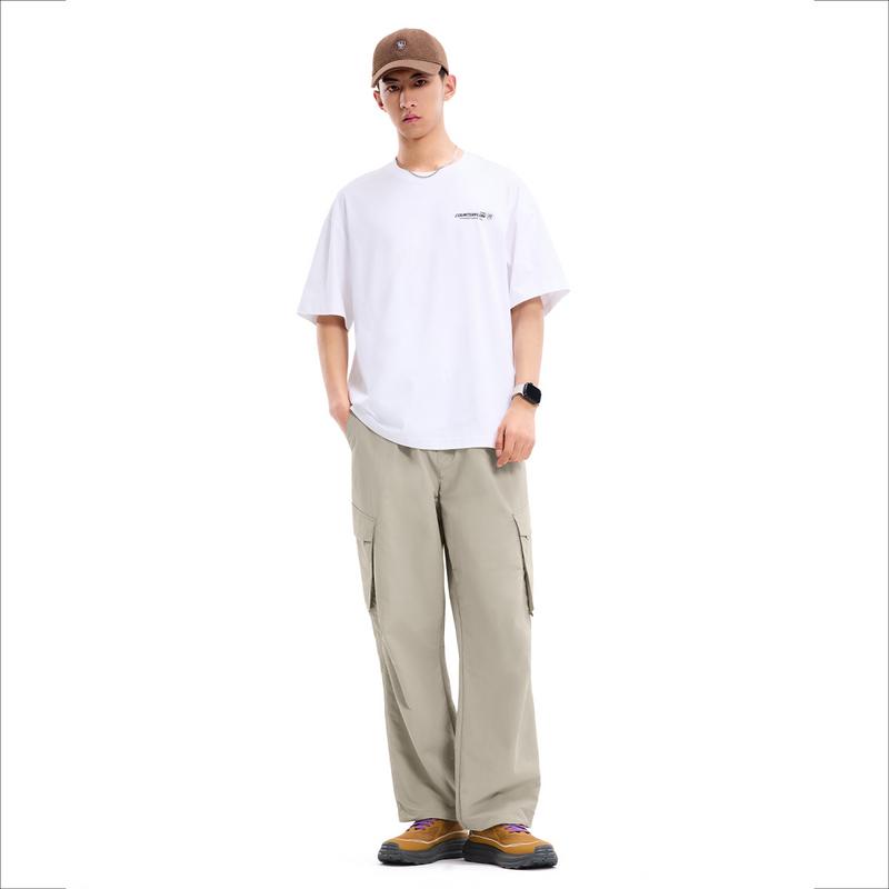 Li Ning Outdoor CF Отражающие Ледяное Ощущение Комфортные Водостойкие Прямые Брюки-Карго Мужские Коричневый Серый AYKW601-1