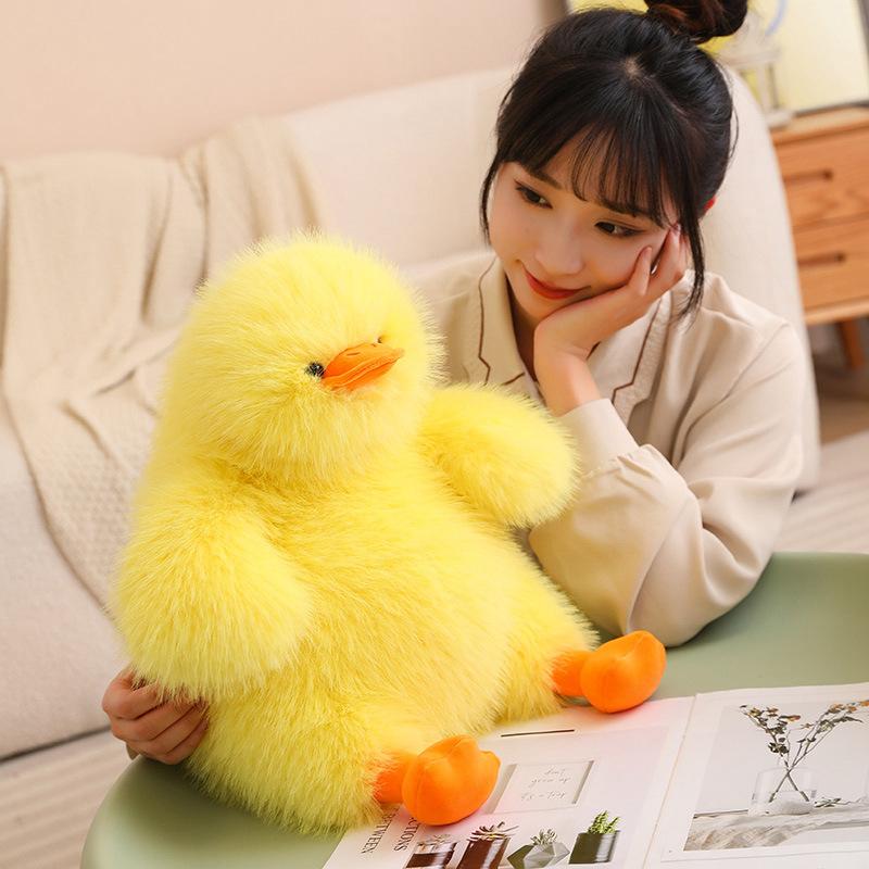 Cute Fried Duck Duck Doll Duck Plush Toy Doll Pillow Rag Doll Birthday Gift for Children and Girls