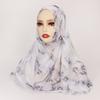 Watercolour Floral Shawl Scarf Muslim Modal Jersey Hijab Scarf Women Plain Soft Turban Tie Head Warps Headband Scarf