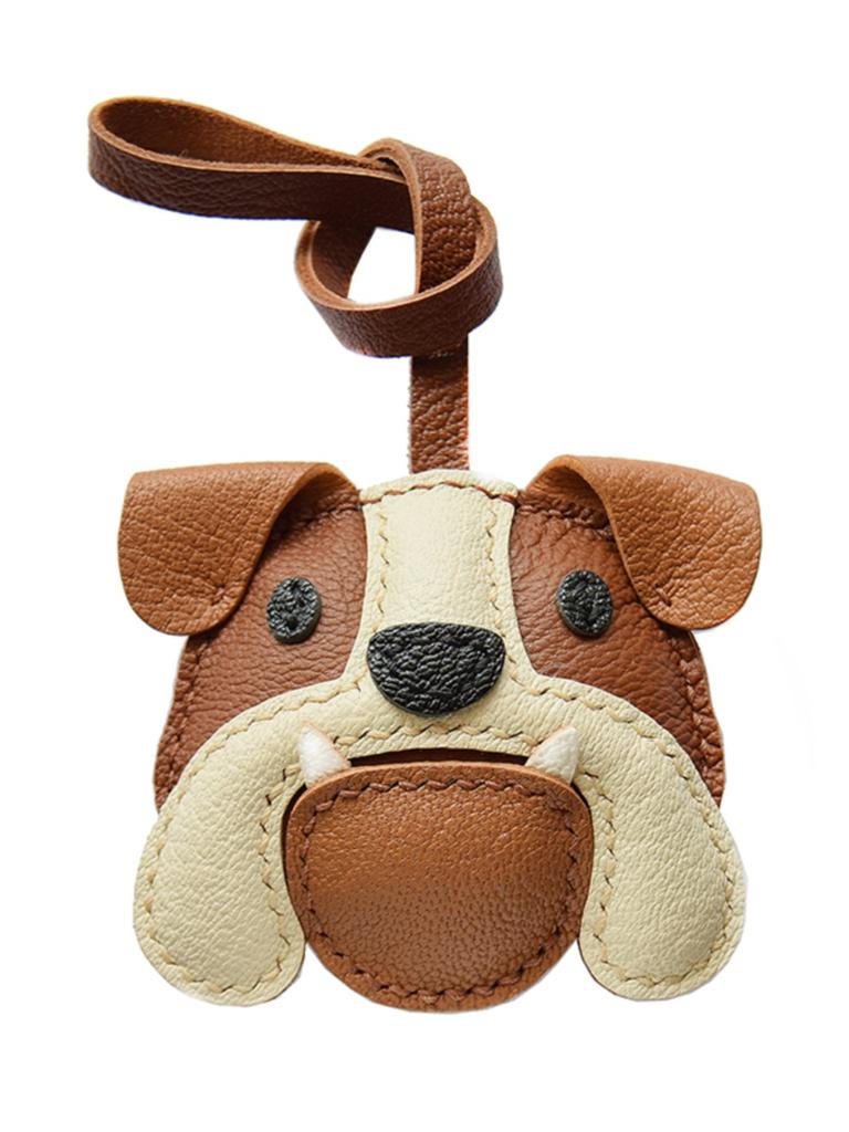 Бульдог ручной работы кожаная сумка для ключей от машины подвеска на зеркало заднего вида персонализированный брелок