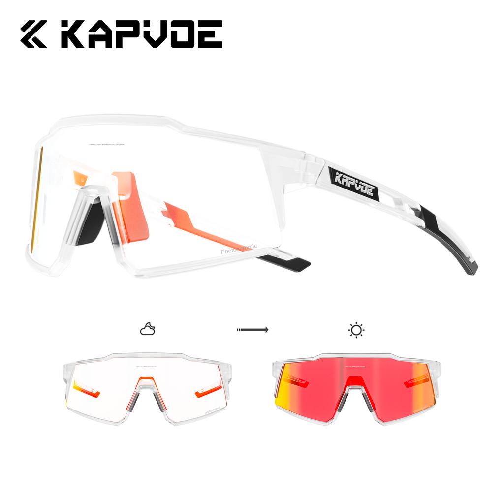 Фотохромные солнцезащитные очки Kapvoe для мужчин, велосипедные очки UV400, прозрачные для горного велосипеда MTB, переходящие, спортивные очки для женщин